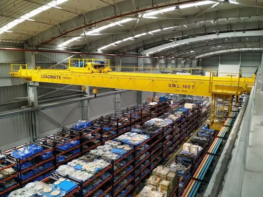 Bridge crane installation and runway support in manufacturing