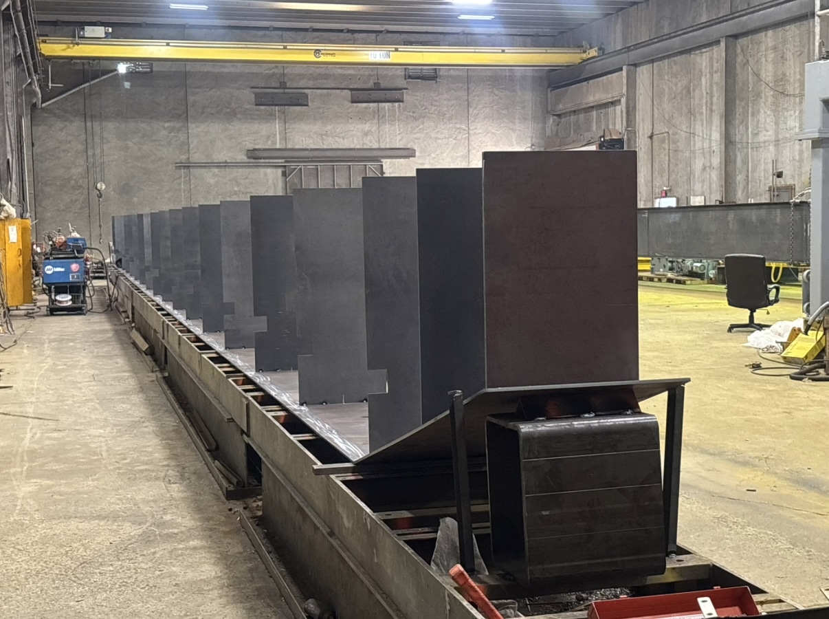 Double-girder crane box girder fabrication in progress